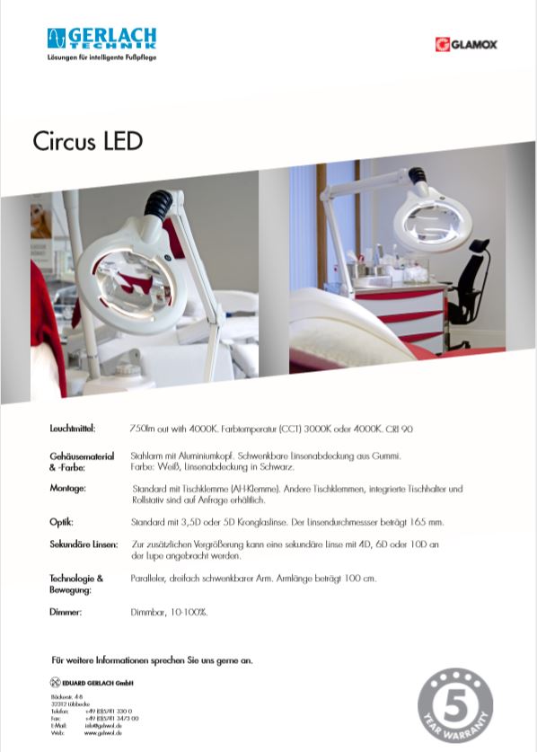 Luxo LED Circus weiss 230V/50Hz