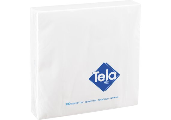 Tela® Krepp Servietten 1/4 gefalzt, 40 x 40 cm weiss, 1100 Stück (11 x 100 Stück)
