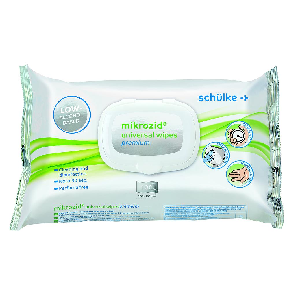Schülke Mikrozid® Universal Wipes Premium, low alcohol, 100 Stück 20 x 20 cm
