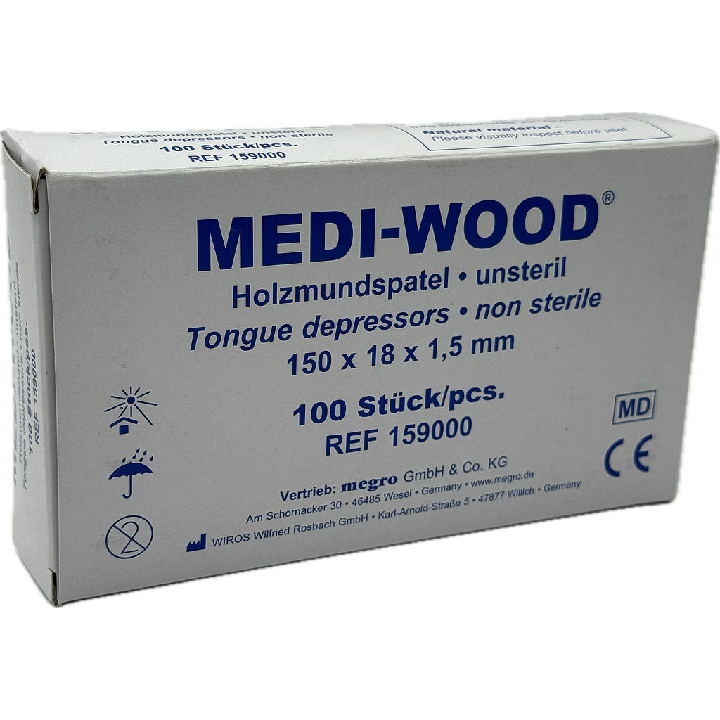 Medi-Wood® Spatel aus Holz, lxbxh = 150 x 18 x 1.5 mm, 100 Stück
