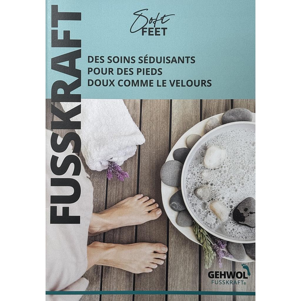 GEHWOL® FUSSKRAFT Brochure / Dépliant de la linge de produits FUSSKRAFT Soft Feet, hauteur 15 cm x largeur 21 cm