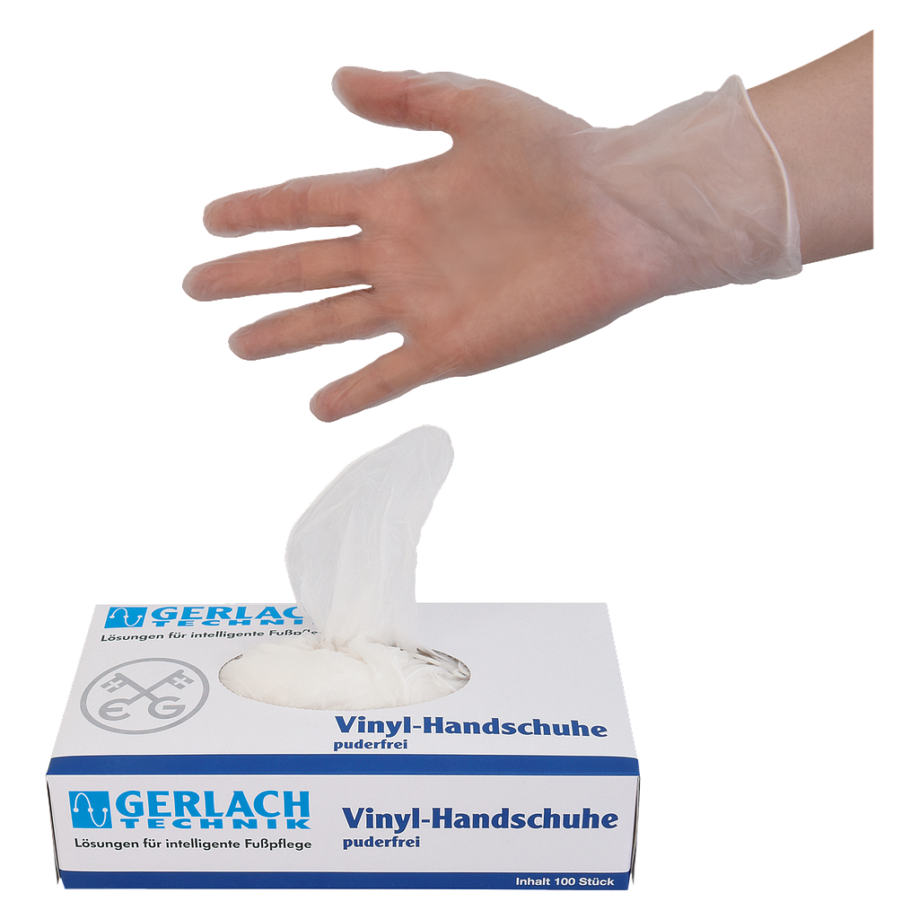 GERLACH TECHNIK Handschuhe, Vinyl puderfrei, 100 Stück, Grösse L