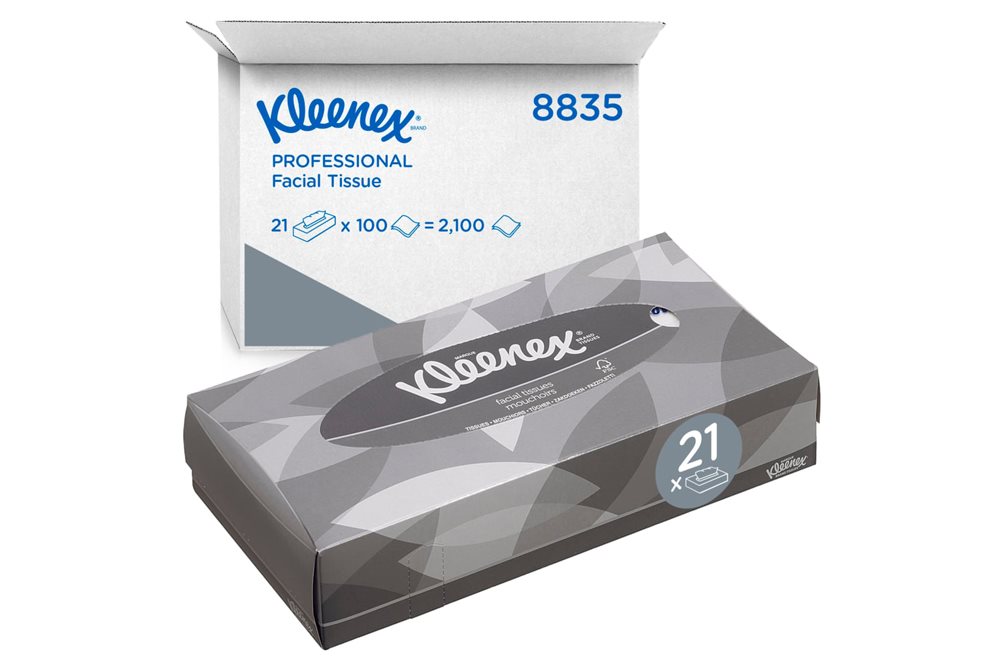 Kleenex® Kosmetiktücher 2-lagig, 22 x 19 cm, Schachtel à 100 Stück